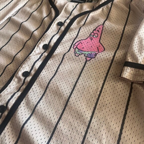 Nickelodeon Spongebob Patrick‎ Star Baseball Jersey Adult Medium button up - Picture 2 of 8